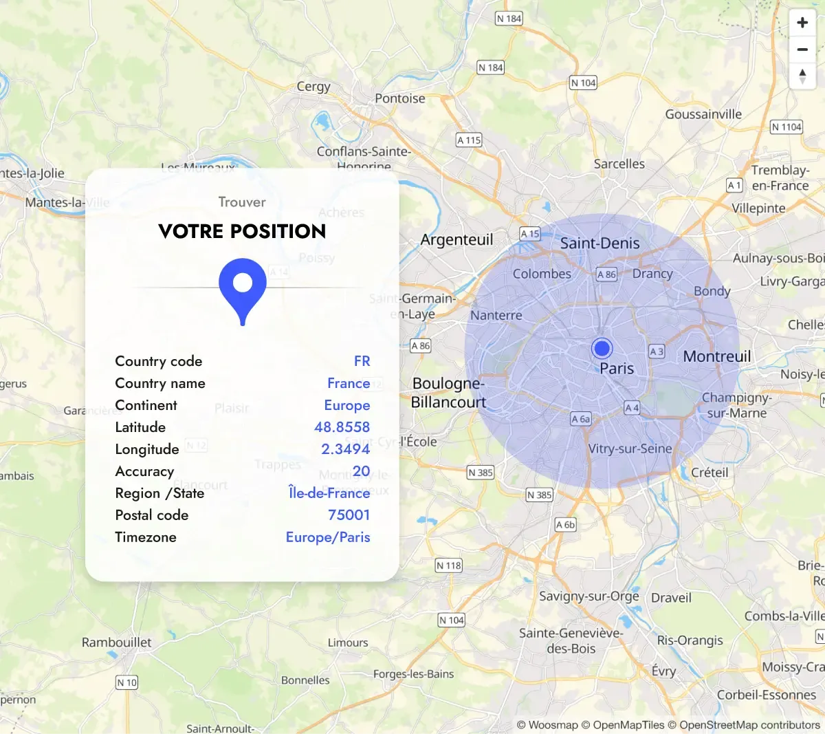 Géolocalisation Automatique Woosmap