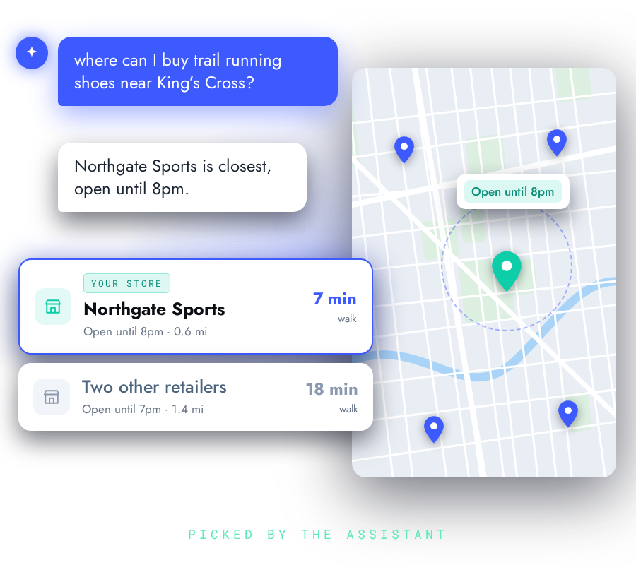 Get picked by AI assistants: Woosmap makes your store locations readable to AI.